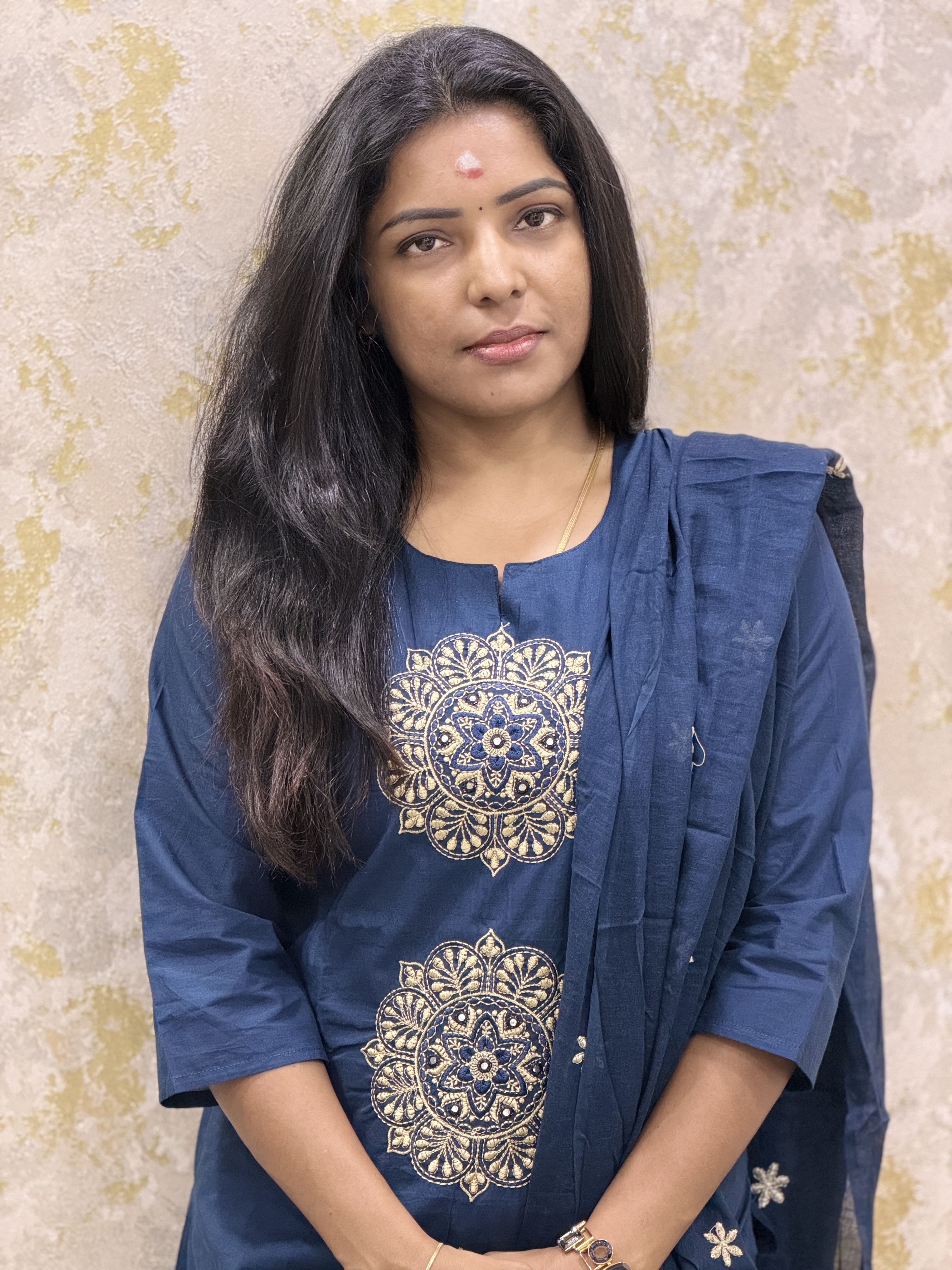 Blue cotton kurti set