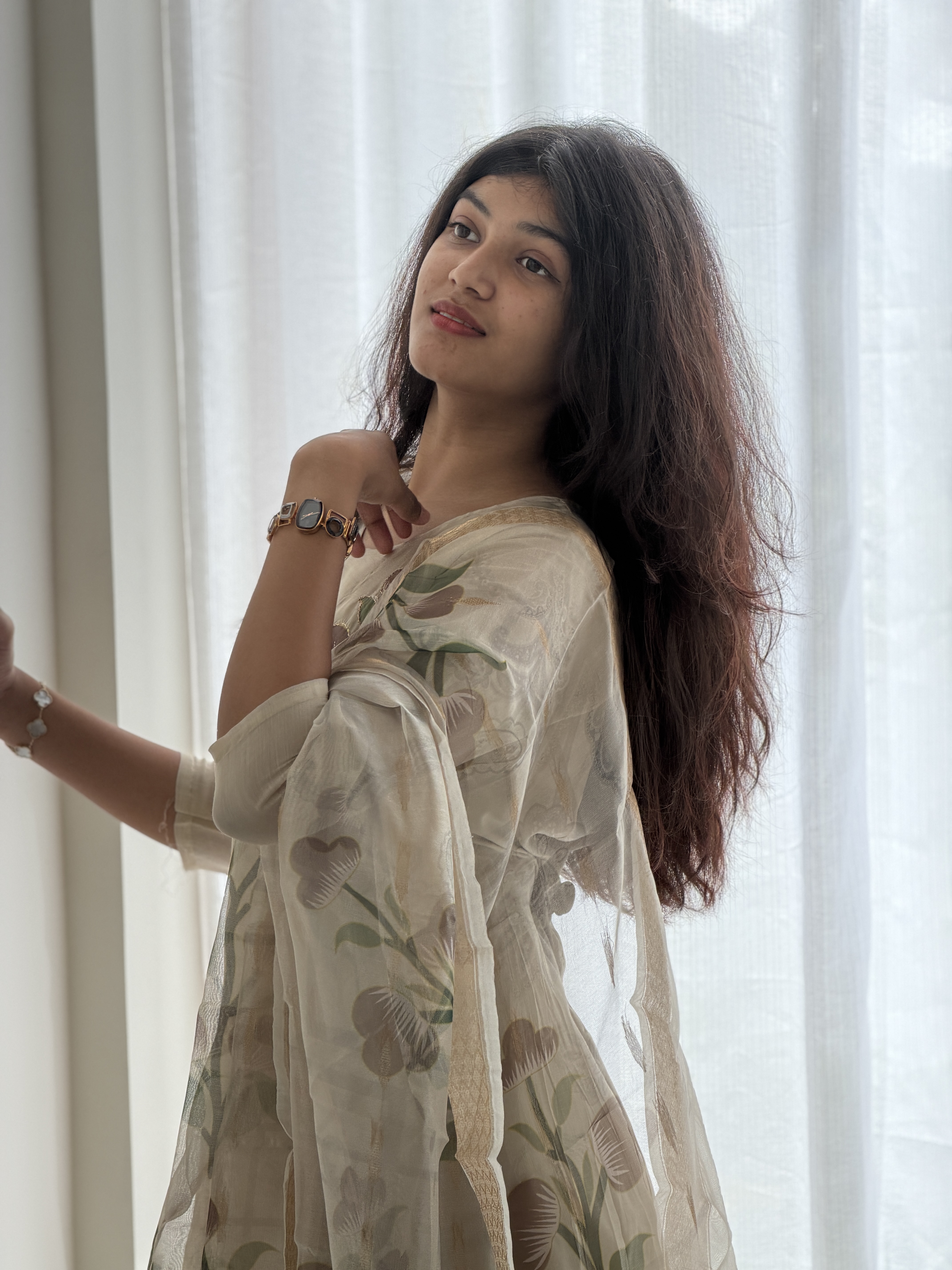 Anarkali floral kurti set