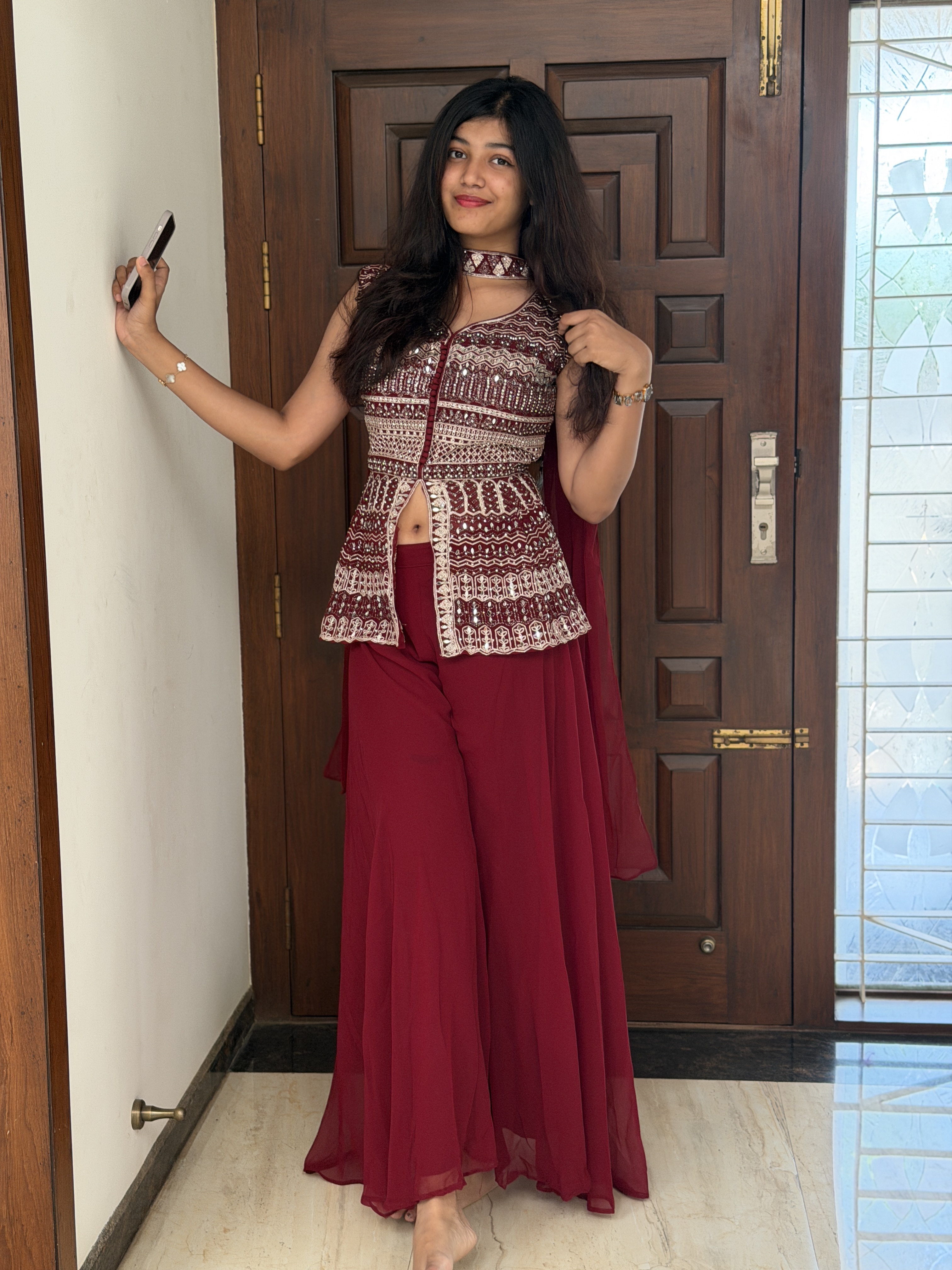Maroon party wear