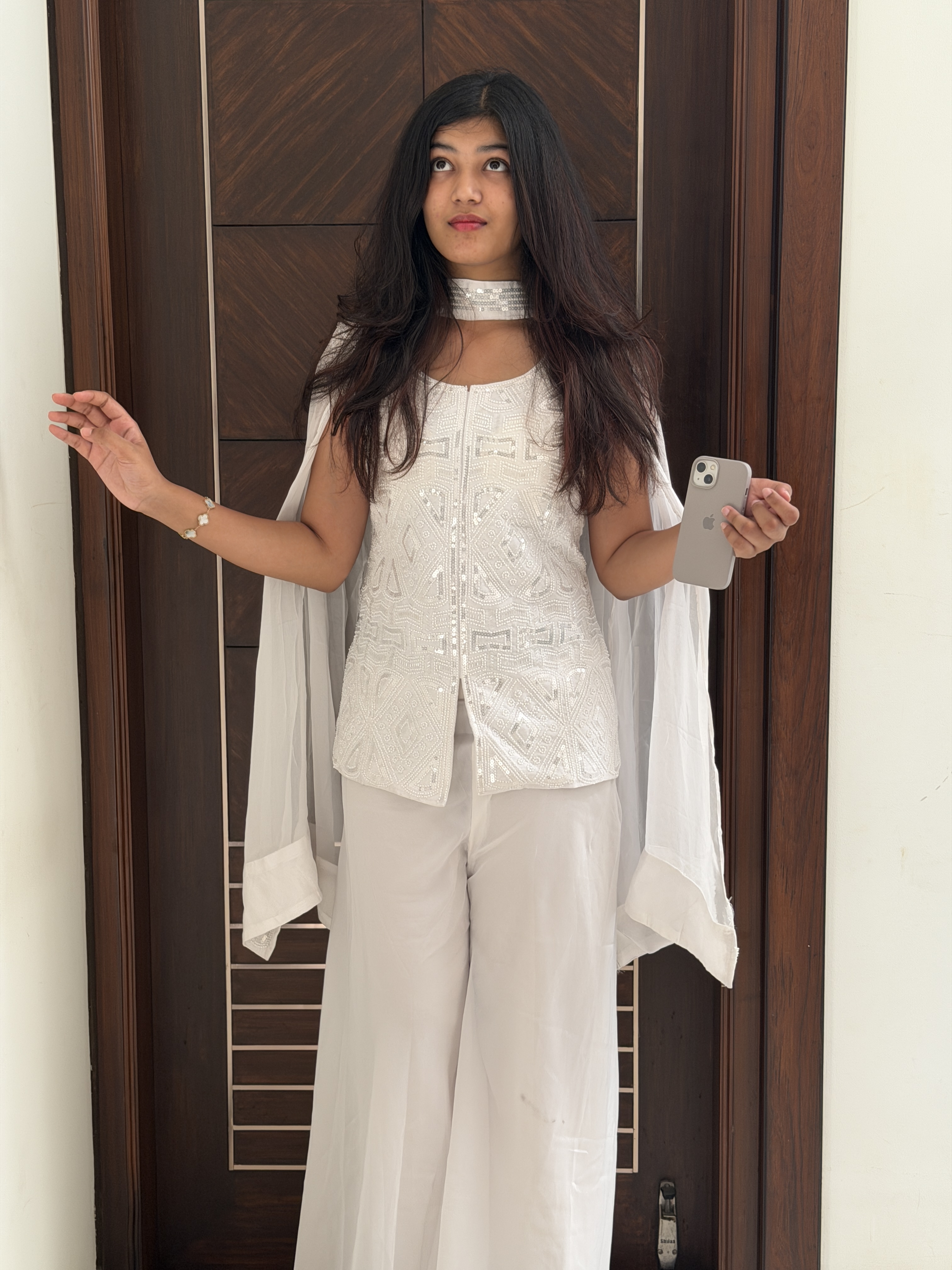 White pearl party wear